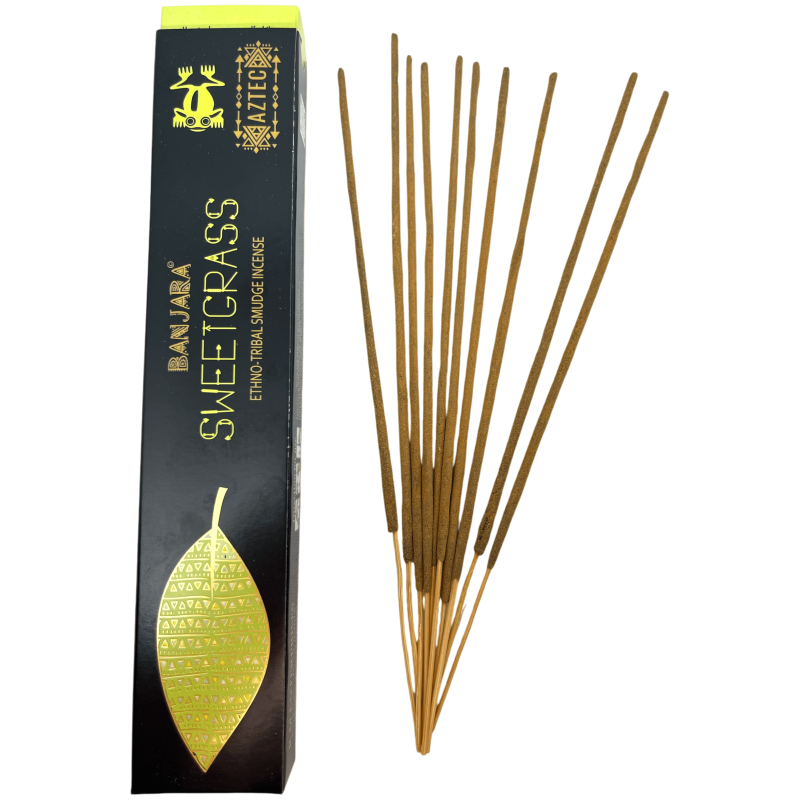 Ethnic Incense Sweet Grass Banjara Aztec Sweetgrass - 1 Pack of 15gr.-Banjara Incense Ethnic Tribal Aztec-HOSTENATURA