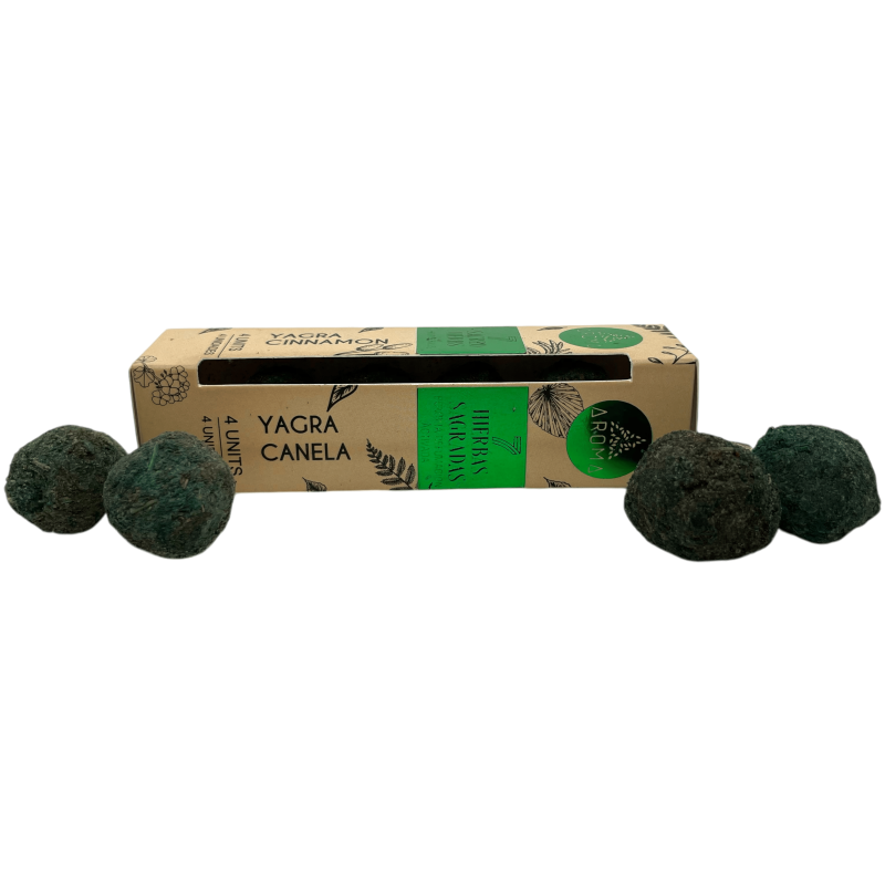 Activated Defumation Bombs 7 Sacred Herbs Yagra Cinnamon Aroma Fragrances - Box of 4 incense bombs-Aroma Fragrances Defumation Bombs-HOSTENATURA