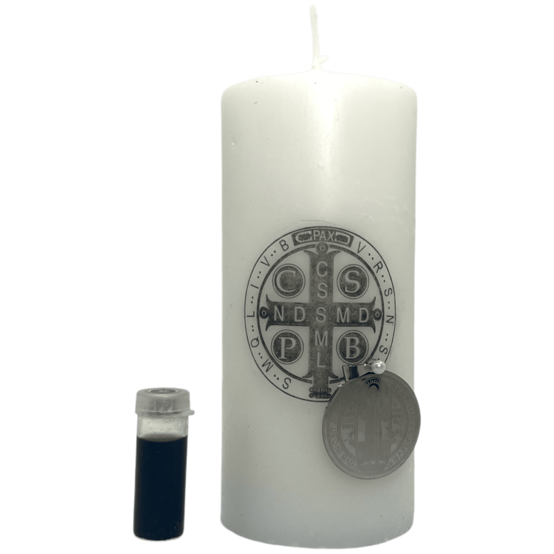 Esoteric Candle San Benito for Protection and Ward Off Evils - Includes Medal, Ritual and Oil-ESOTERIC CANDLES AND CANDLES-HOSTENATURA