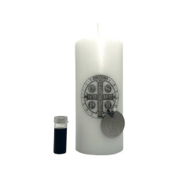 Esoteric Candle San Benito for Protection and Ward Off Evils - Includes Medal, Ritual and Oil