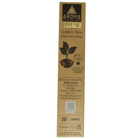 Golden Tree Ritual Räucherstäbchen AROMA Artisan Räucherstäbchen - 20 Gramm Schachtel mit inspirierender Botschaft