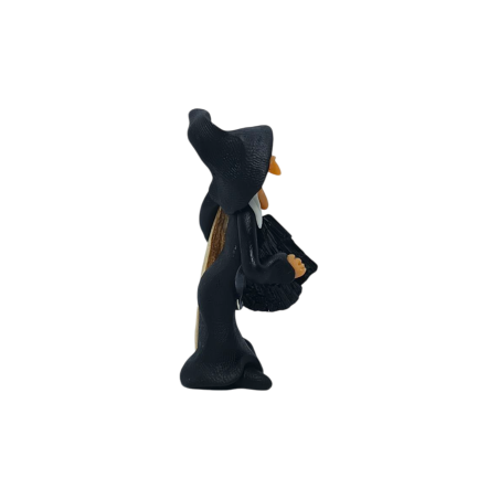 Bruxa com Palo Santo e Turmalina 5cm Preto - Dupla Proteção, Limpeza e Sabedoria