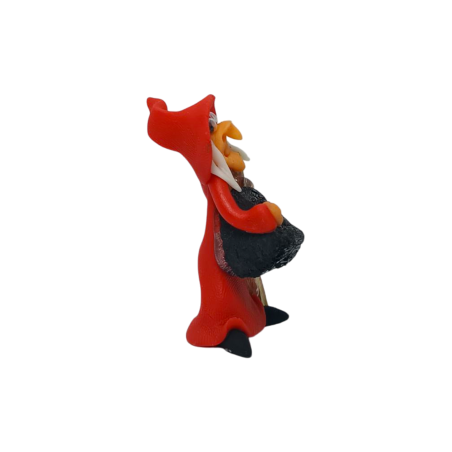 Strega con Palo Santo e Tormalina 5cm Rosso - Doppia Protezione, Pulizia e Saggezza