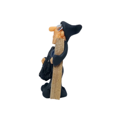 Elf with Palo Santo and Tourmaline 5cm Black - Keep away bad energies, good luck, home and protection