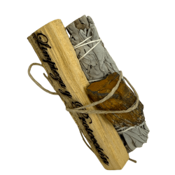 White Sage, Palo Santo en Tiger's Eye Bundel - Gebundeld met Mineralen - Reinigings- en beschermingskit HOSTENATURA