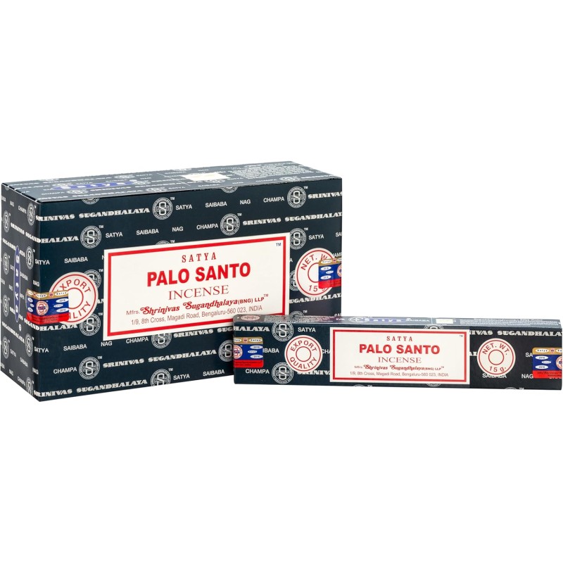 Satya Palo Santo Räucherstäbchenschachtel - Schachtel mit 12 Räucherstäbchenpackungen-SATYA -RÄUCHERSTÄBCHEN-HOSTENATURA