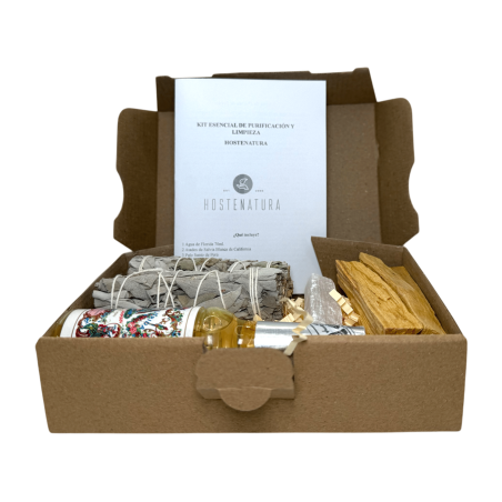 Essential Cleansing & Purification Kit HOSTENATURA - Bevat Florida Water, Bundels Witte Salie, Palo Santo en Seleniet