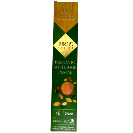Incenso AROMA Trio Palo Santo, Salvia Bianca e Gelsomino - Serie Trio 1 confezione 15gr.