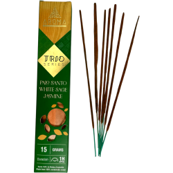 Encens AROMA Trio Palo Santo, Sauge Blanche et Jasmin - Trio Series 1 pack 15gr.