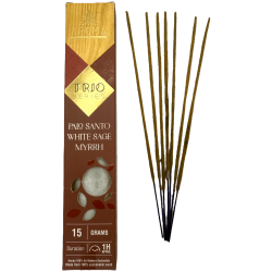 Encens AROMA Trio Palo Santo, Sauge Blanche et Myrrhe - Trio Series 1 pack 15gr.