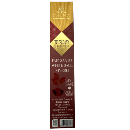Räucherstäbchen AROMA Trio Palo Santo, Weißer Salbei und Myrrhe - Trio Serie 1 Packung 15gr.