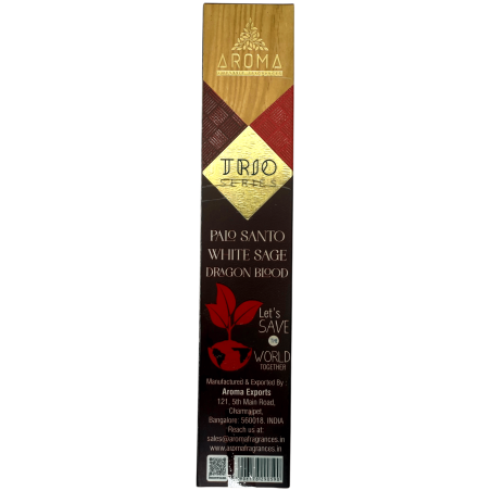 Rökelse AROMA Trio Palo Santo, Vit Salvia och Dragon's Blood - Trio Series 1 pack 15gr.