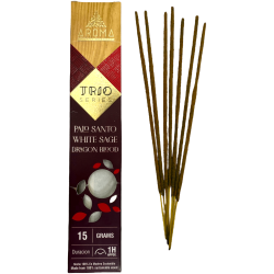 Incenso AROMA Trio Palo Santo, Salvia Bianca e Sangue di Drago - Serie Trio 1 confezione 15gr.