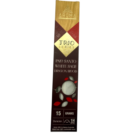 Rökelse AROMA Trio Palo Santo, Vit Salvia och Dragon's Blood - Trio Series 1 pack 15gr.