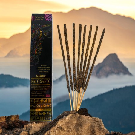 Animal Spirits Palo Santo Toro Räucherstäbchen Goloka Räucherstäbchen - Packung mit 8 Bio-Räucherstäbchen