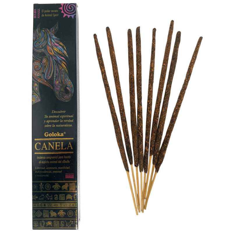 Animal Spirits Incense Cinnamon Horse Incense Goloka - Pack of 8 organic incense sticks-Goloka Animal Spirits Incense-HOSTENATURA