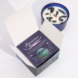 Aquarius Zodiac Candle with Gemstone Bracelet - Soy Candle with Amethyst, Lapis Lazuli and Hematite Bracelet - 22h