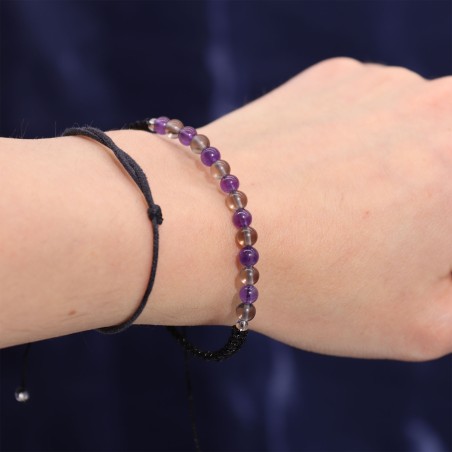 Vela del Zodiaco Capricornio con Pulsera de Piedras Preciosas - Vela de Soja con Pulsera de Amatista y Cuarzo Ahumado - 22h