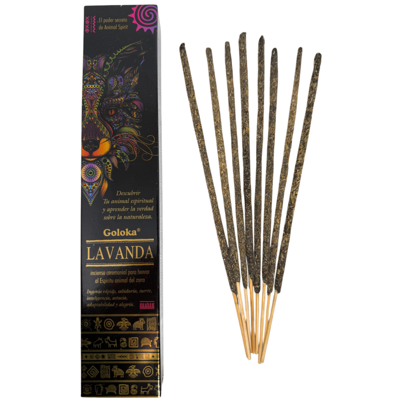 Animal Spirits Lavender Fox Incense Goloka Incense - Pack of 8 organic incense sticks-Goloka Animal Spirits Incense-HOSTENATURA