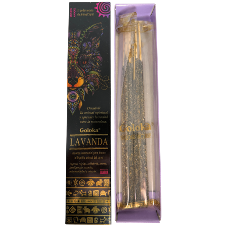 Animal Spirits Encens Renard Lavande Goloka Encens - Lot de 8 bâtonnets d’encens bio