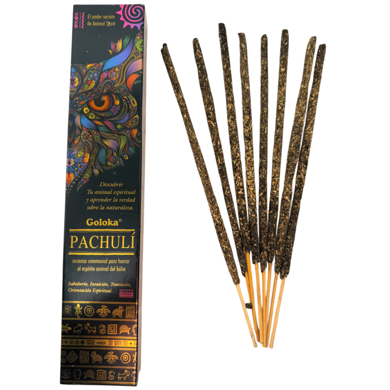 Animal Spirits Patchouli Owl Incense Goloka Incense - Pack of 8 organic incense sticks-Goloka Animal Spirits Incense-HOSTENATURA