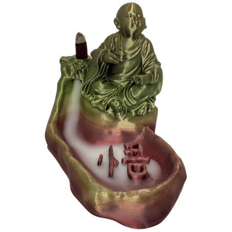 Brûleur d’encens Bouddha avec symbole OM - Cascade d’encens à reflux
