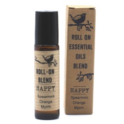 Roll-on Blend of Essential Oils Happiness Mint, Orange and Myrrh with vitamin E - 10ml.