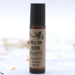 Roll-on Blend de Óleos Essenciais Felicidade Hortelã, Laranja e Mirra com vitamina E - 10ml.