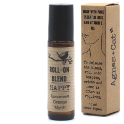 Roll-on Blend de Óleos Essenciais Felicidade Hortelã, Laranja e Mirra com vitamina E - 10ml.