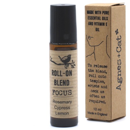 Roll-on Mezcla de Aceites Esenciales Focus Romero, Ciprés y Limón con vitamina E - 10ml.