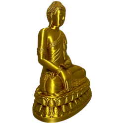 Golden Sitting Buddha Figure - PLA Resin - 18x14x8.5cm - Zen and Spiritual Decoration