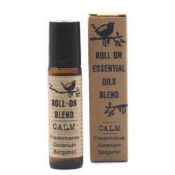 Roll-on Essential Oil Blend Soothes Frankincense, Geranium and Bergamot with Vitamin E - 10ml.