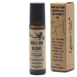 Roll-on Essential Oil Blend Soothes Frankincense, Geranium and Bergamot with Vitamin E - 10ml.