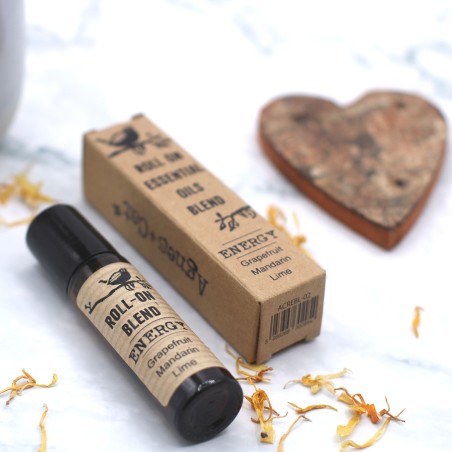 Roll-on eterisk oljeblandning Energigrapefrukt, mandarin och lime med vitamin E - 10 ml.