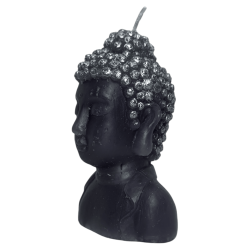 Bougie grise en forme de Bouddha - 12,5x8x6,5cm