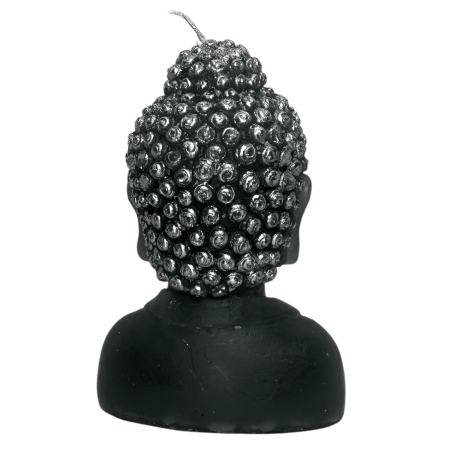 Grey Buddha-shaped candle - 12.5x8x6.5cm