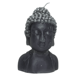 Bougie grise en forme de Bouddha - 12,5x8x6,5cm