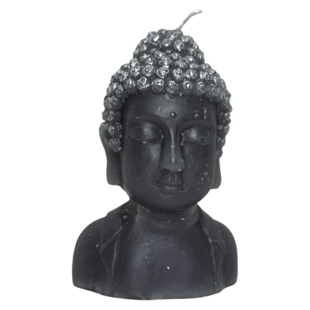 Grey Buddha-shaped candle - 12.5x8x6.5cm