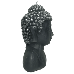 Bougie grise en forme de Bouddha - 12,5x8x6,5cm