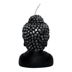 Black Buddha-shaped candle - 12.5x8x6.5cm