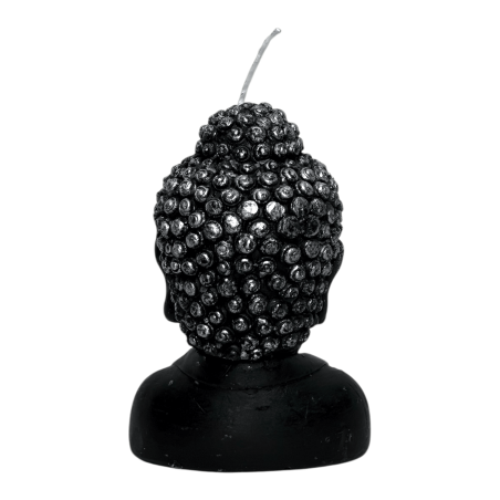 Black Buddha-shaped candle - 12.5x8x6.5cm