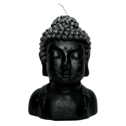 Black Buddha-shaped candle - 12.5x8x6.5cm