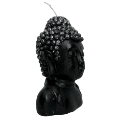 Black Buddha-shaped candle - 12.5x8x6.5cm