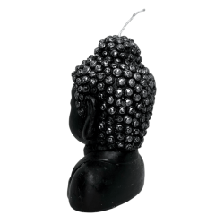 Black Buddha-shaped candle - 12.5x8x6.5cm