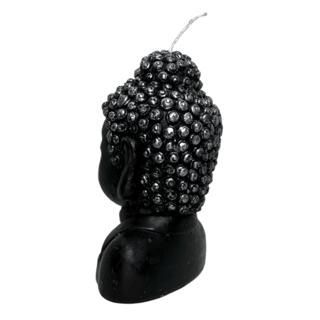 Black Buddha-shaped candle - 12.5x8x6.5cm