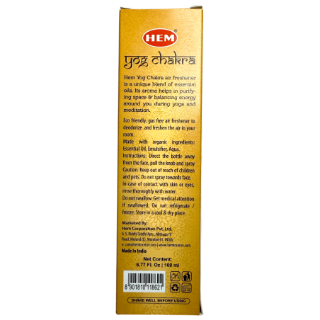 Yog Chakra Odorizant Spray ELEMENTE SACRE de la HEM - 100ml. - Purificarea și echilibrul chakrelor