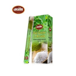 Incenso Espesso e Sal de Arruda AUM Fragrances - Caixa de 6 caixas de incenso de 20 barras - Elimina energias negativas