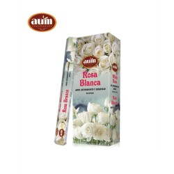 Encens Rose Blanche AUM Fragrances - Coffret de 6 coffrets d’encens de 20 tablettes - Amour, Raffinement et Sérénité