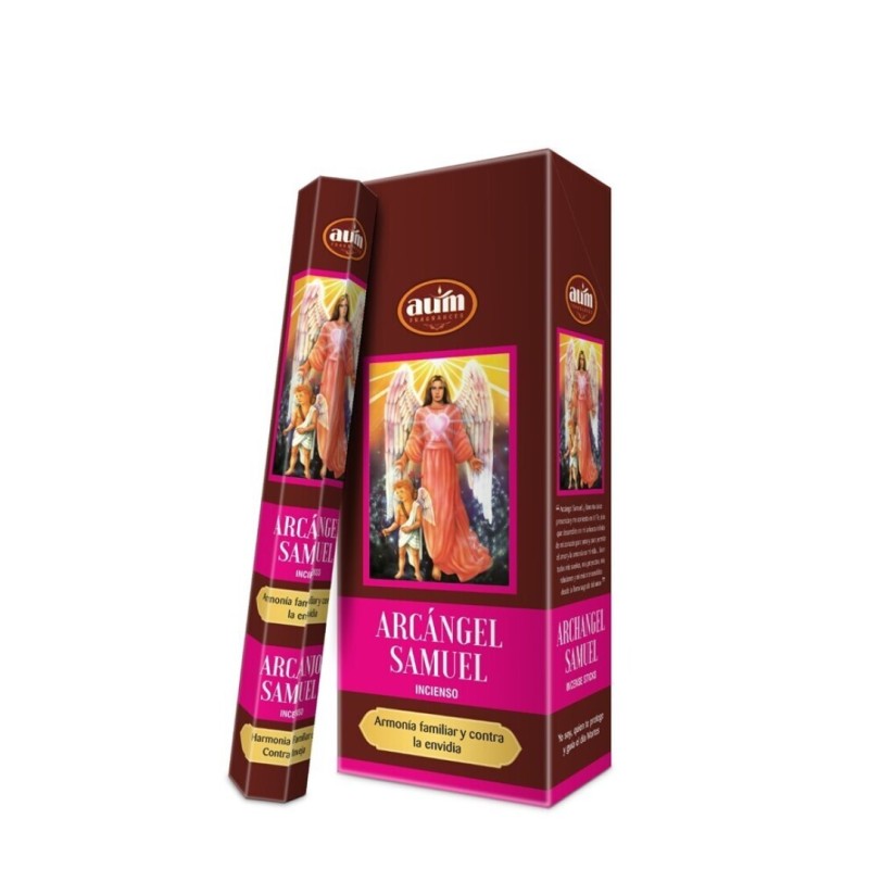 Incenso Arcangelo Samuele AUM Fragranze - Scatola da 6 scatole di incenso da 20 barrette - Armonia familiare e contro l'invidia-AUM Fragranze Incenso Esagonale-HOSTENATURA