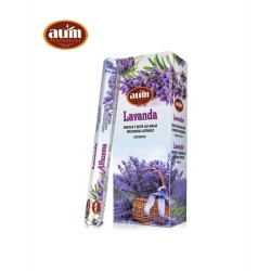 Incenso Lavanda AUM Fragrances - Caixa de 6 caixas de incenso de 20 barras - Proteção e Contra as Más Influências Astrais